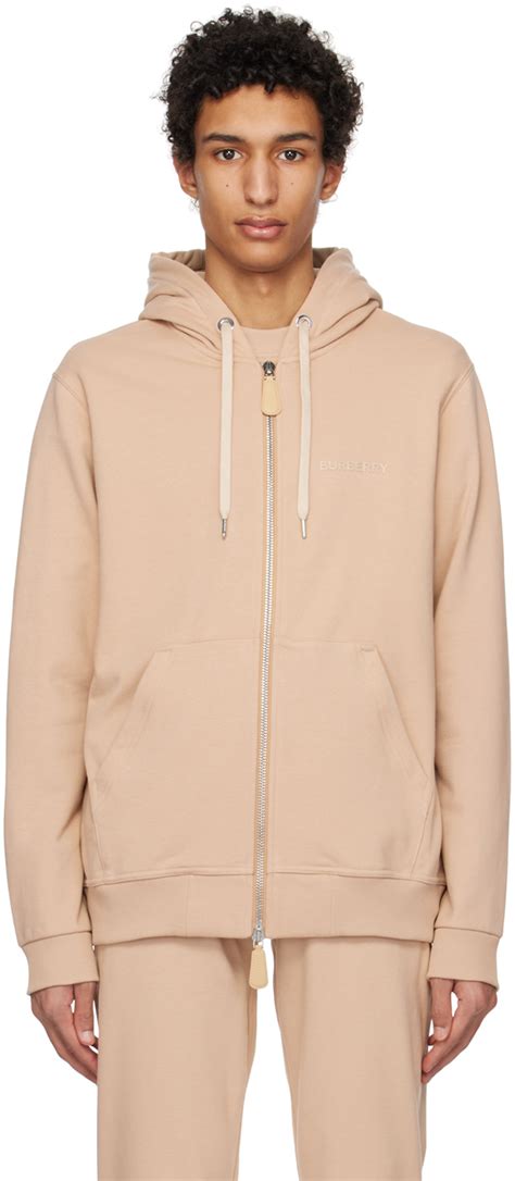 burberry hoodie zip up beige|burberry hoodie vintage.